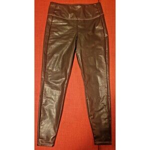 ATHLETA ALL OVER GLEAM High Rise Faux Leather Tights in Arbor Olive Medium